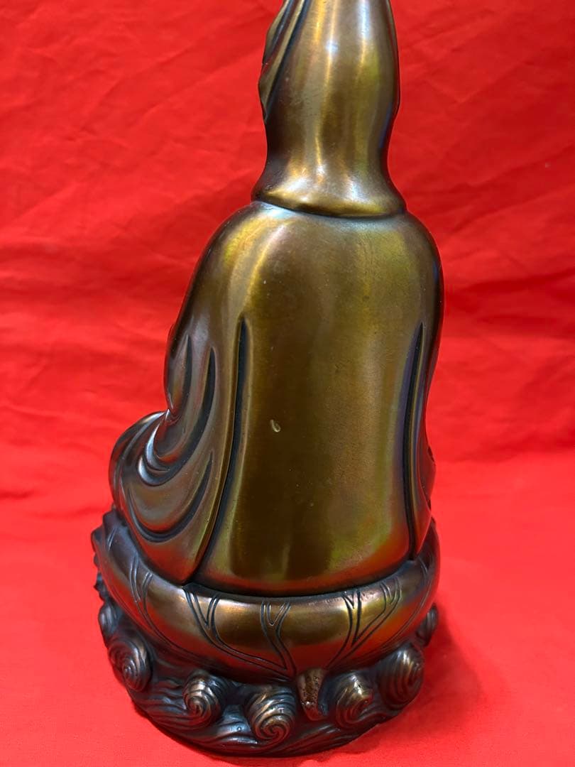 观音菩萨坐像 蓮坐台 紫銅