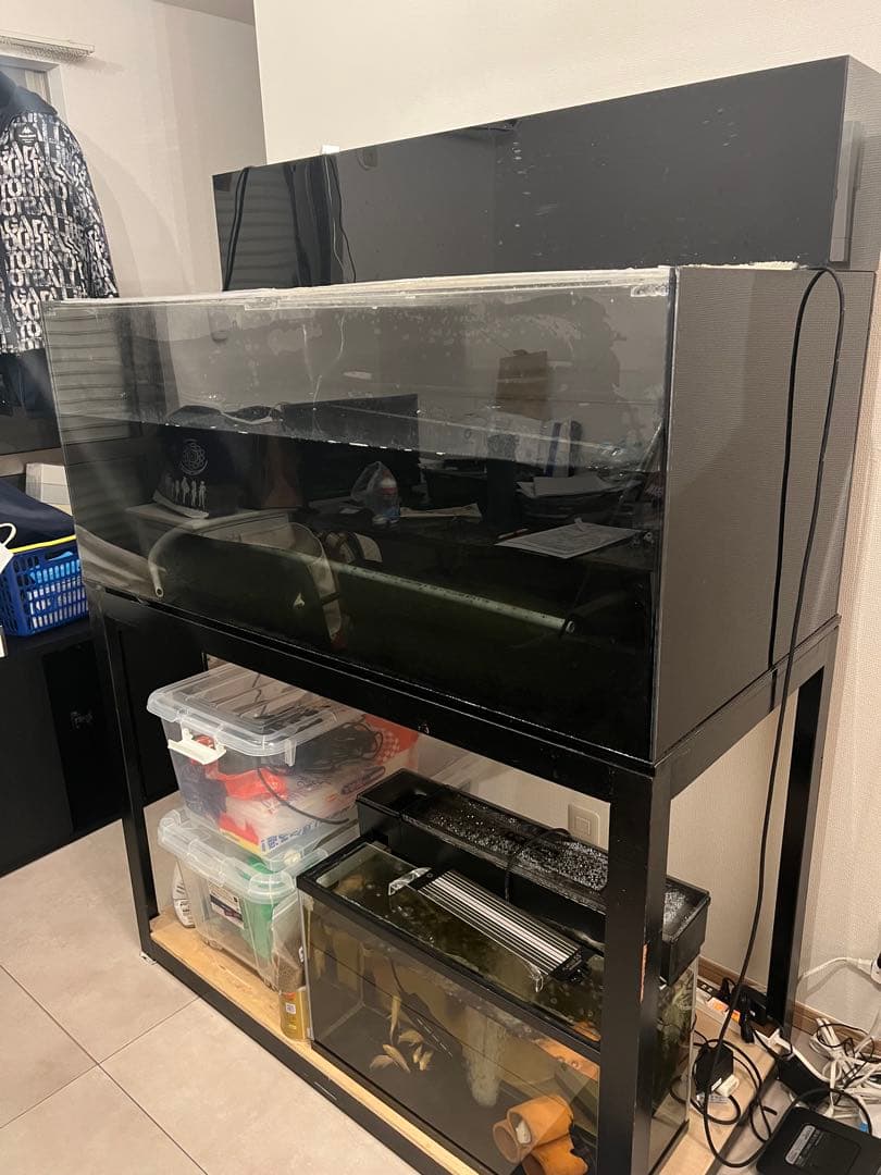 120cm水槽4面ブラックセット　引取りのみ