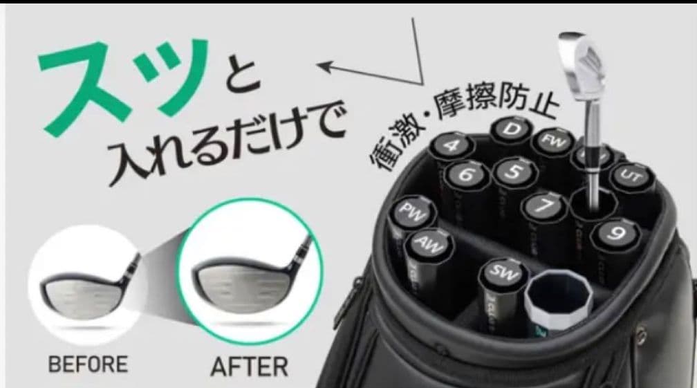 クラブシールド 14本のゴルフクラブを個別に保護＆整理できる！