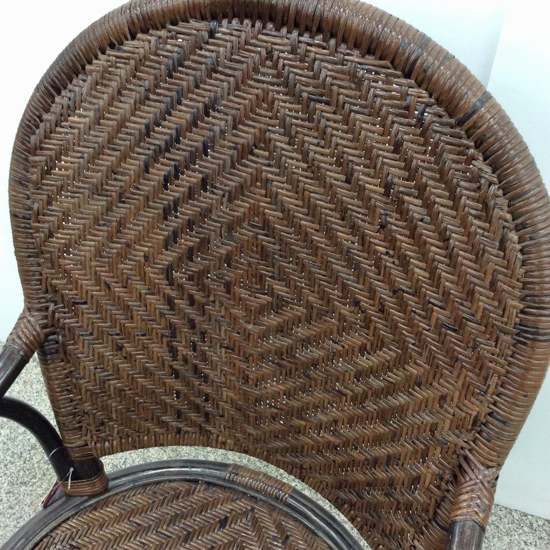 未使用品 カザマ オリッサ ハイバックシーベルチェア ラタン 回転式 ２