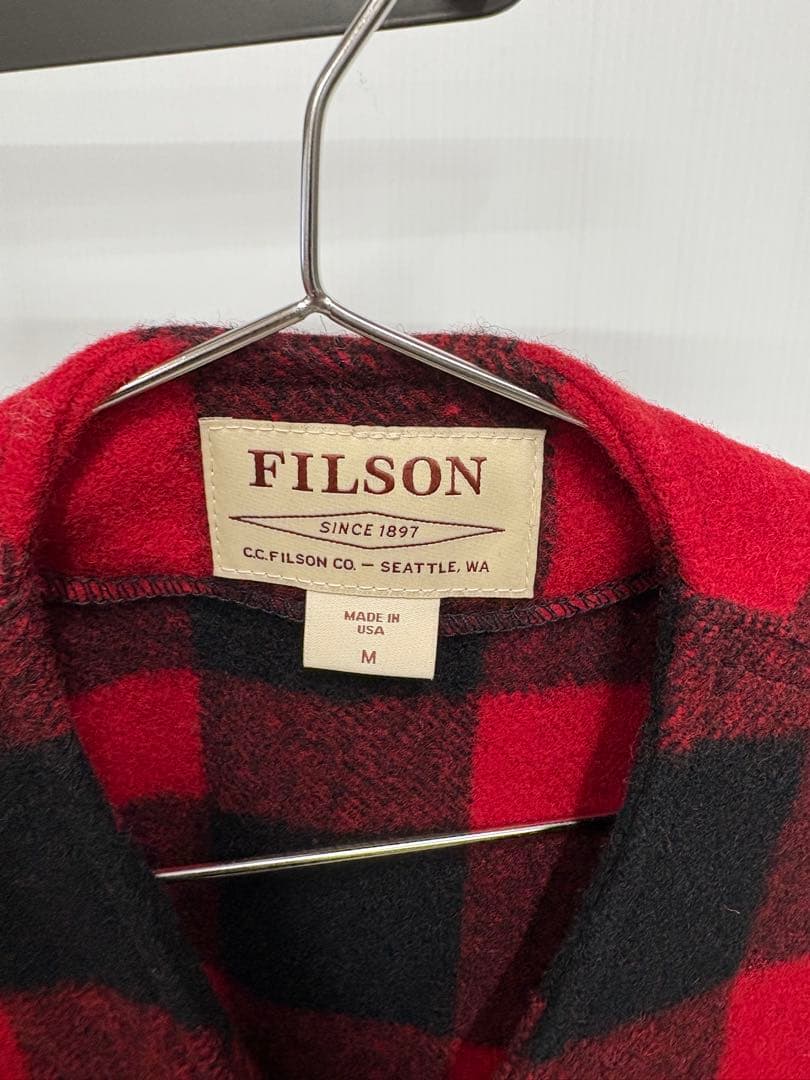 FILSON 赤黒チェック ベスト M