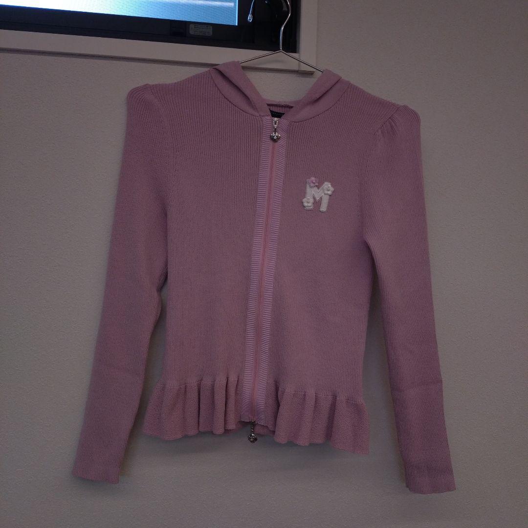 M'SGRACY ピンクロゴカーディガン