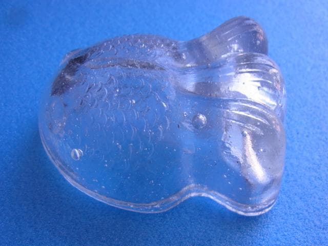 戦前　金魚型　ガラス　ぺろぺろ　とろとろ　古い菓子型　昭和初期　大正　型吹き