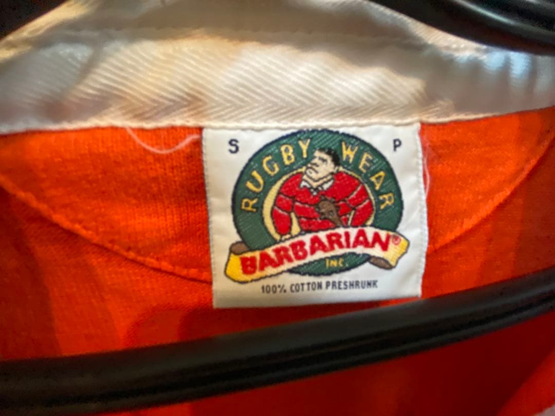 BARBARIAN バーバリアン　ラガー　ラグビーシャツ S オレンジ　カナダ製