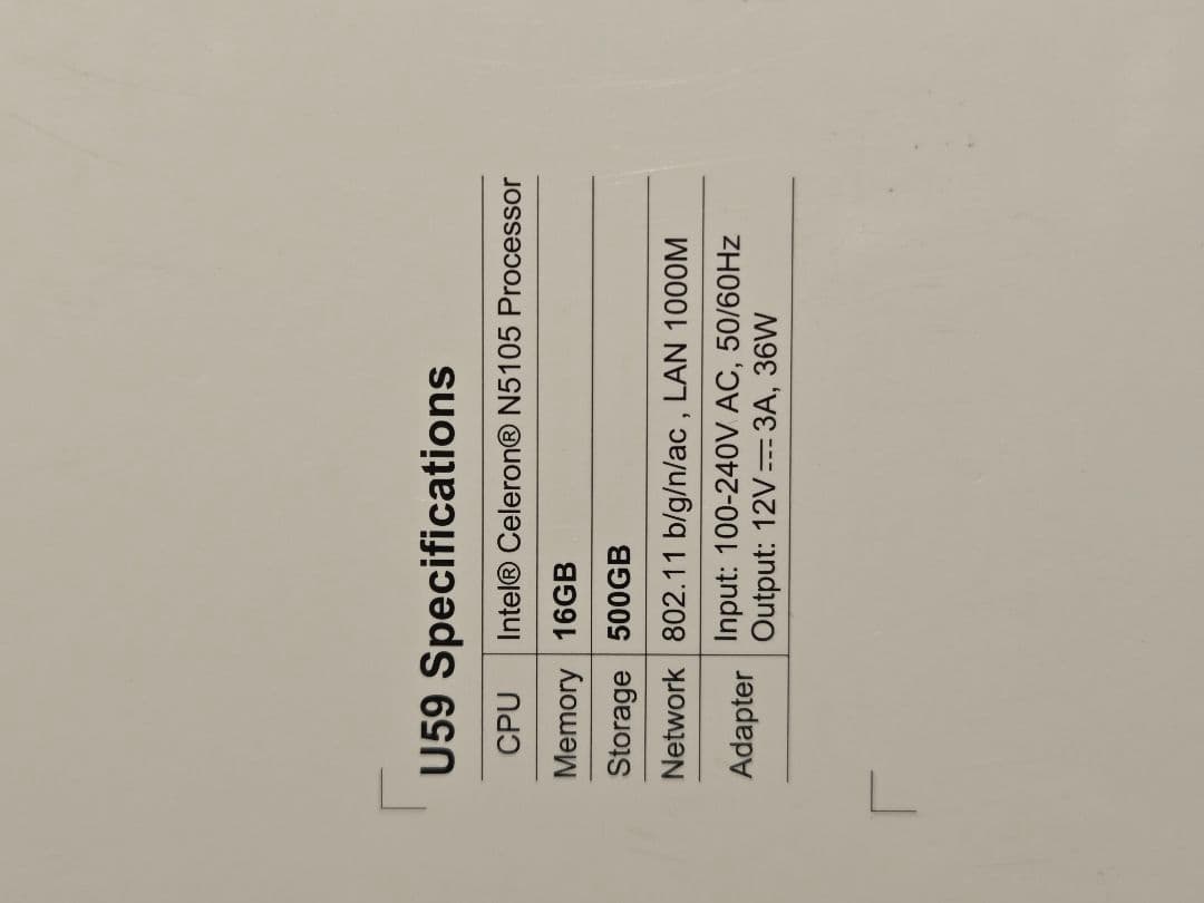 Beelink Mini PC U59pro（第11世代CPU）16+512