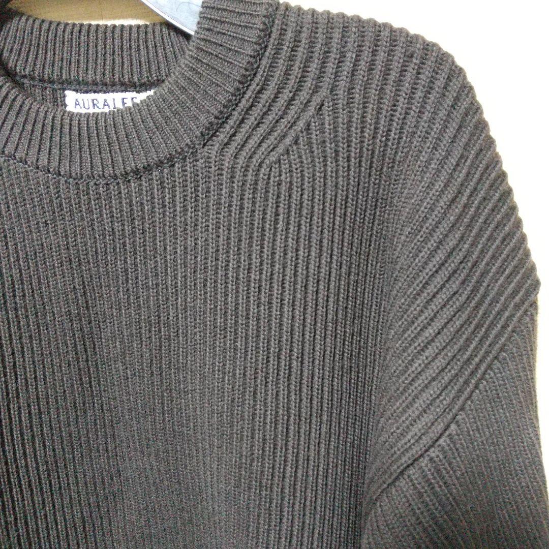 オーラリーメンズセーターブラウン
