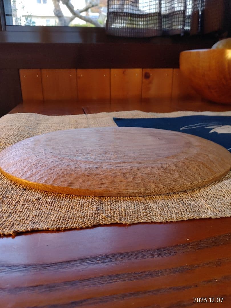 卵型　木の器