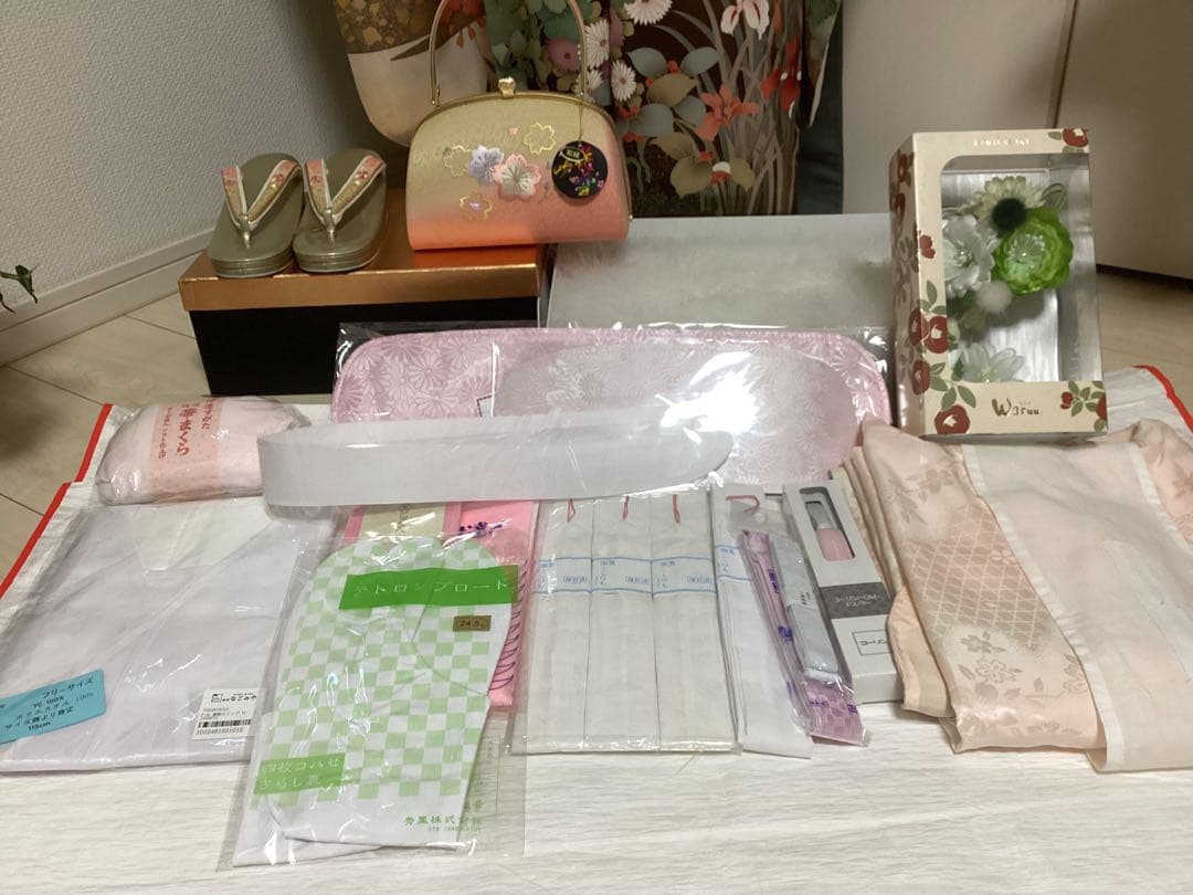 清楚な古典 正絹振袖 ❁⃘*.゜買い足し無しのフルセット 草履バッグ 身丈162