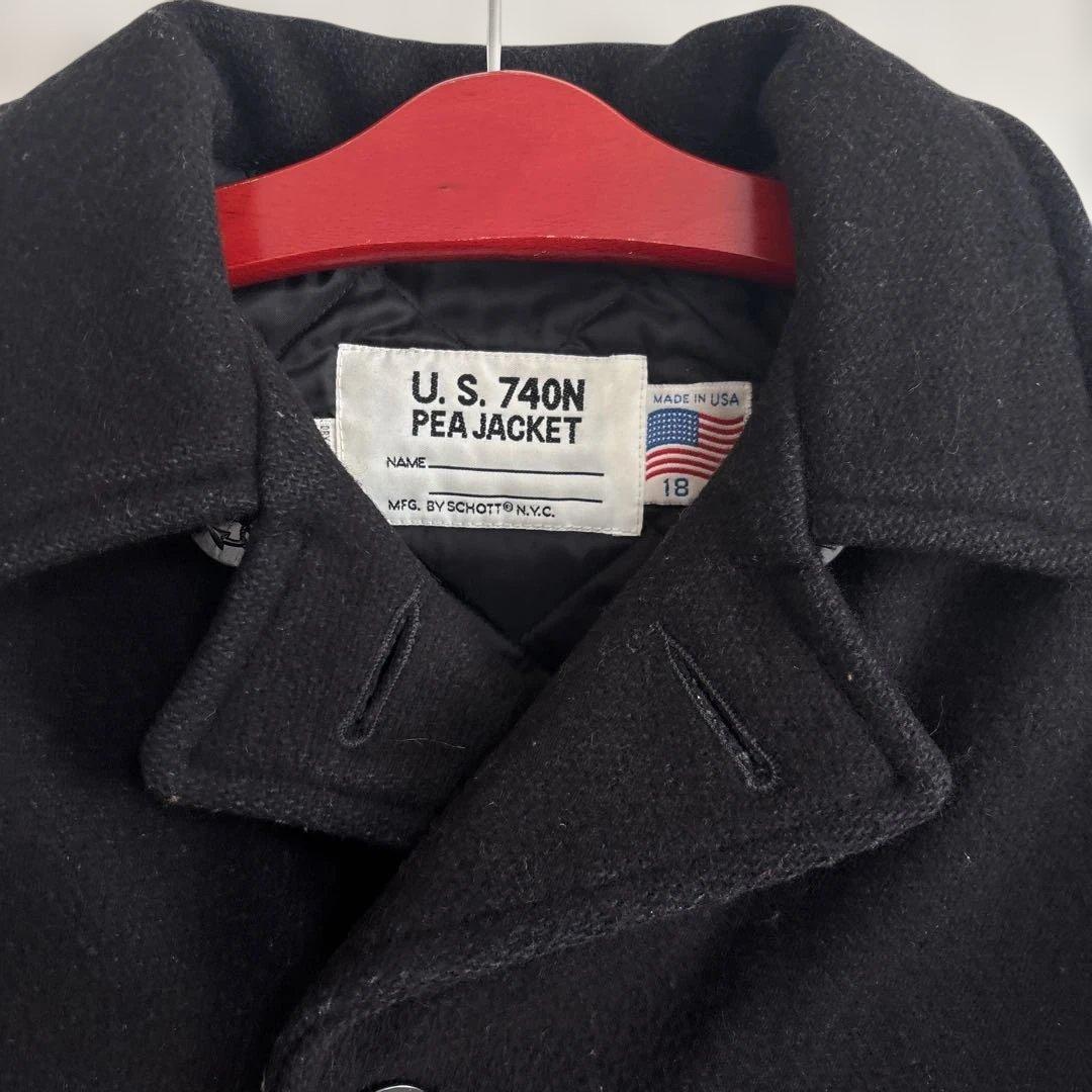 Schott ピーコート ダブル U.S. 740N ブラック