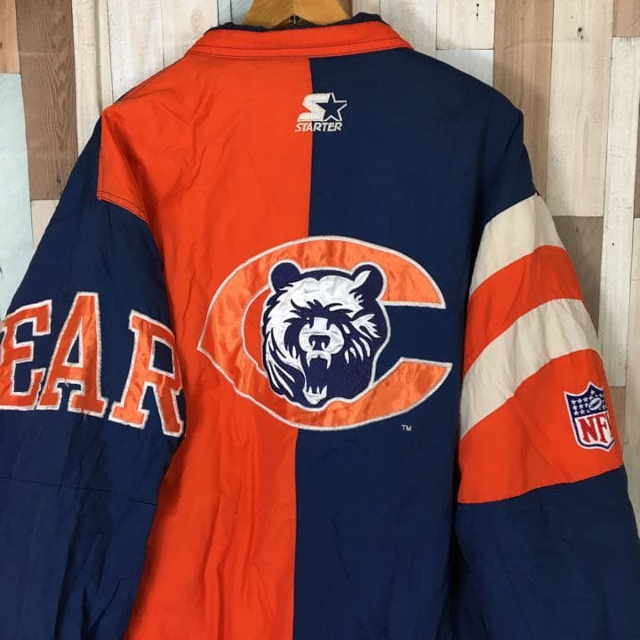 極希少レアヴィンテージCHICAGO BEARS 刺繍ロゴナイロン中綿JK