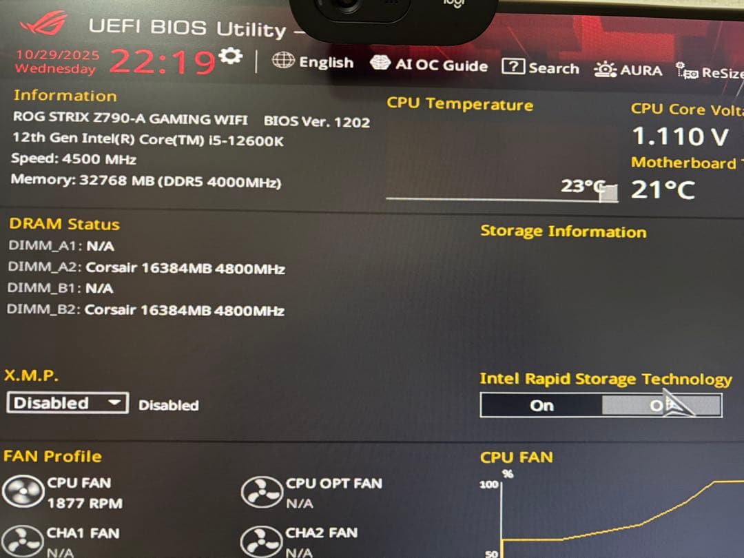 マザーボード Z790-A WIFI+i5 12600k+DDR5 32GB 6000Mhz