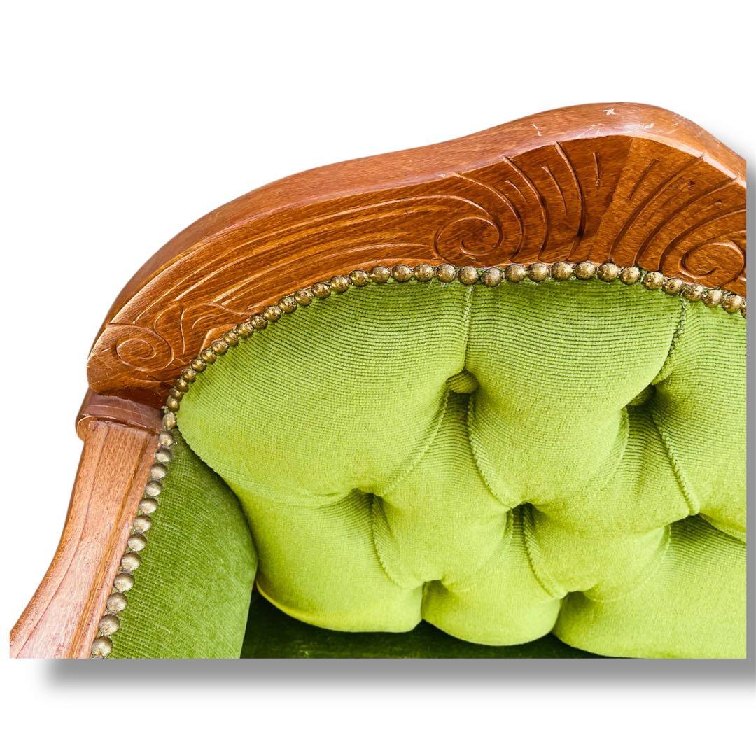 希少色・猫脚✨豪華アンティーク テレフォンベンチ✨ グリーン 英国調 飾り台