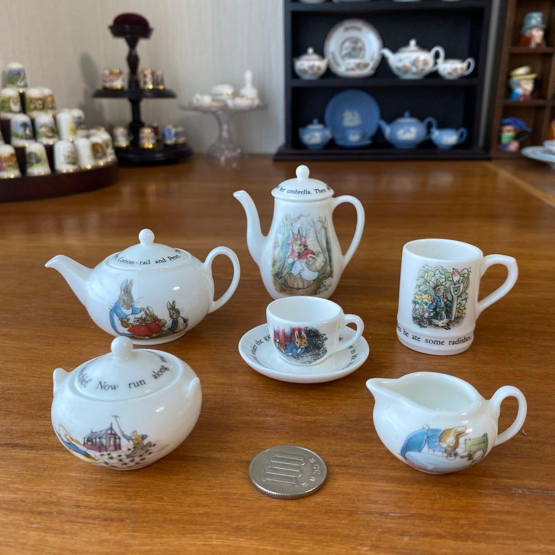 ウェッジウッド　ピーターラビット　ミニチュア　ティーセット　コーヒーセット