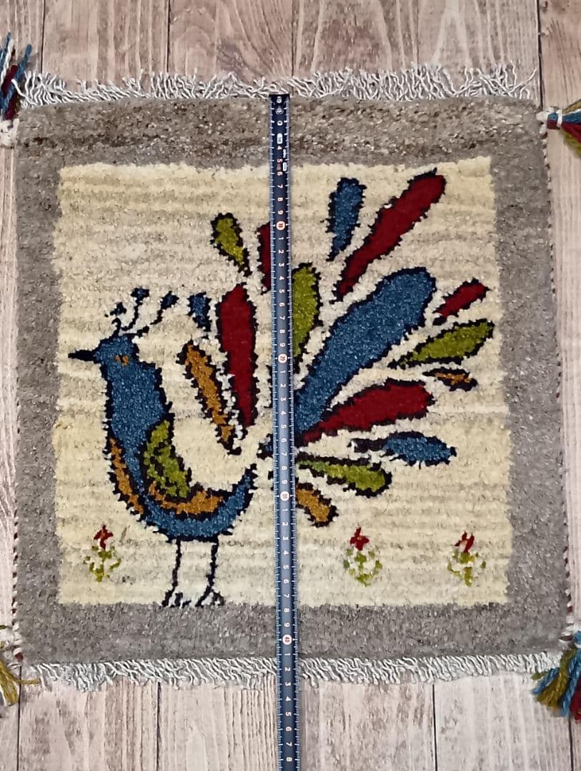 ペルシャ絨毯　ギャッベ　座布団　手織り　イラン(46)