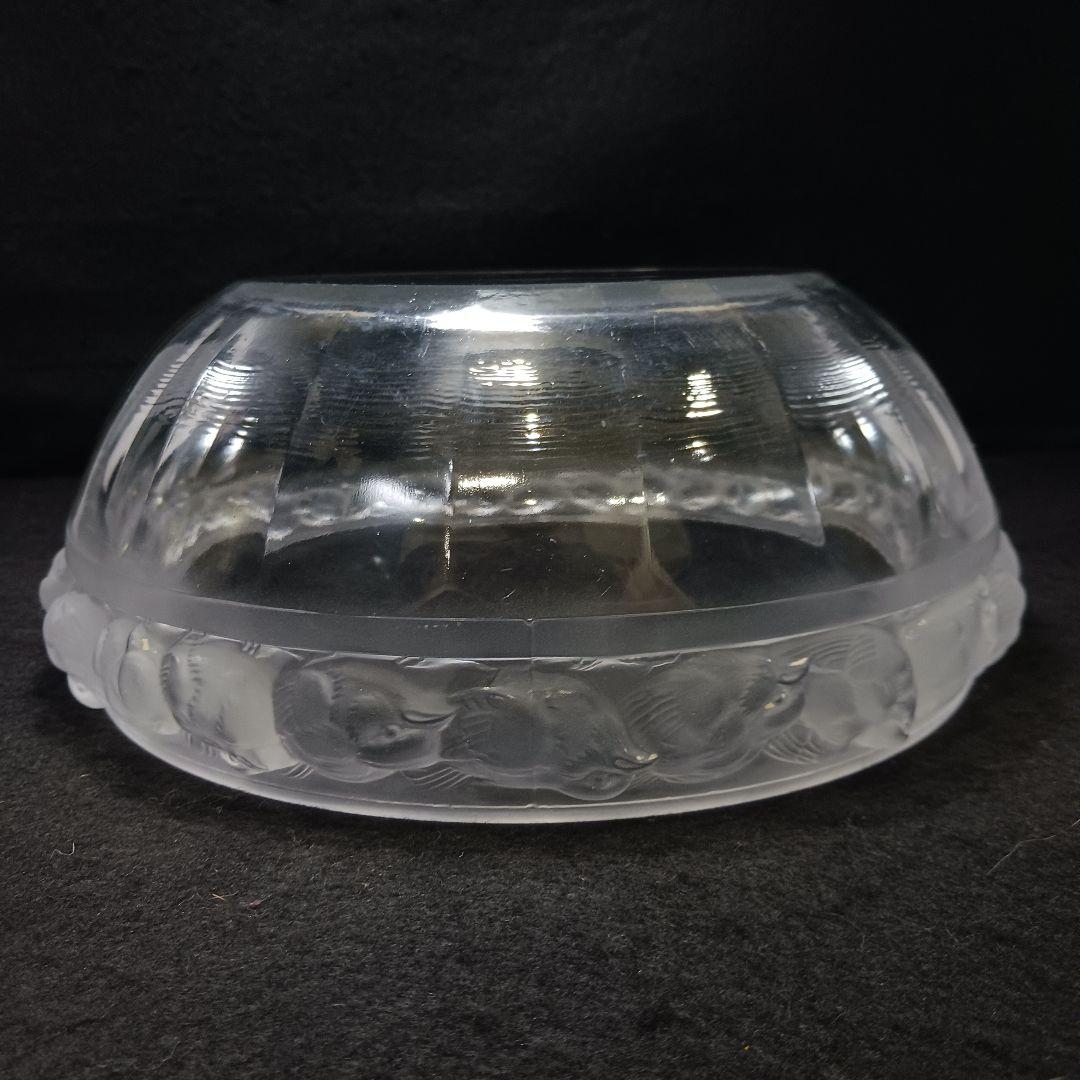 Y2946 ルネ・ラリック メゾンジュ 小鳥 ガラス鉢 直径23㎝　T