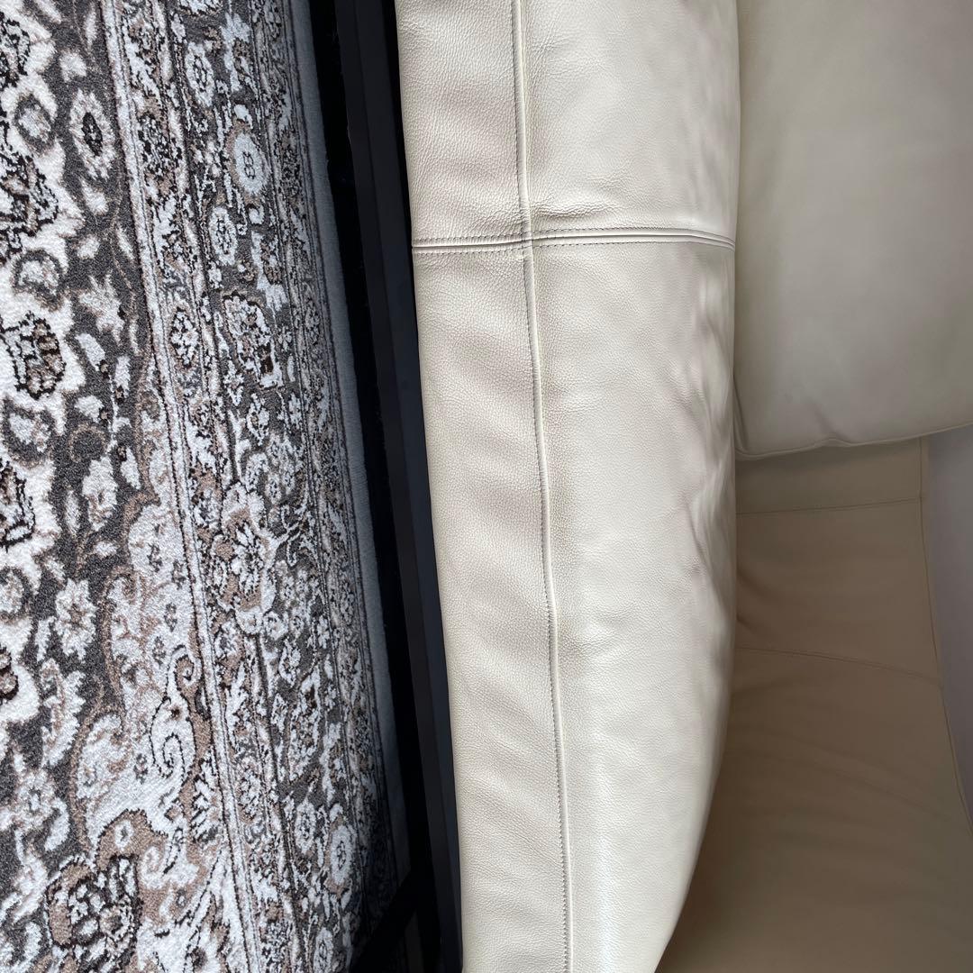 フクラ ベージュ本革コーナーソファ