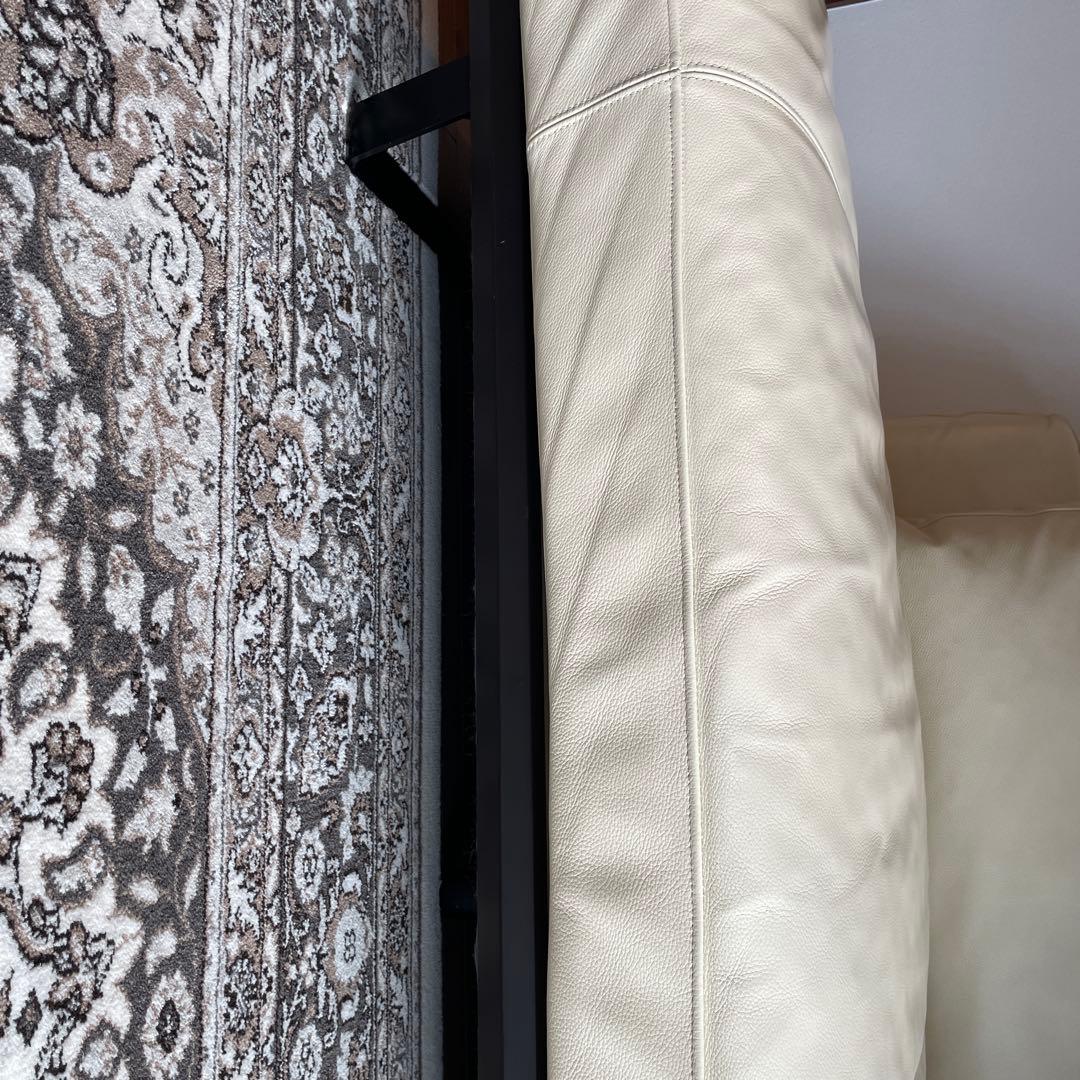 フクラ ベージュ本革コーナーソファ