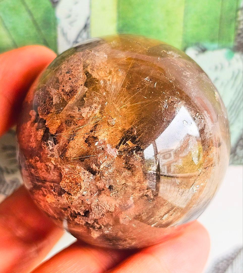 金運上昇‼️ルチル&ガーデンクォーツの丸玉