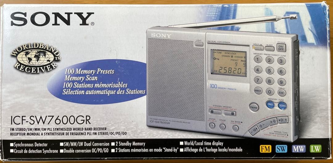 〈中古〉SONY ICF-SW7600GRラジオ ワールド版