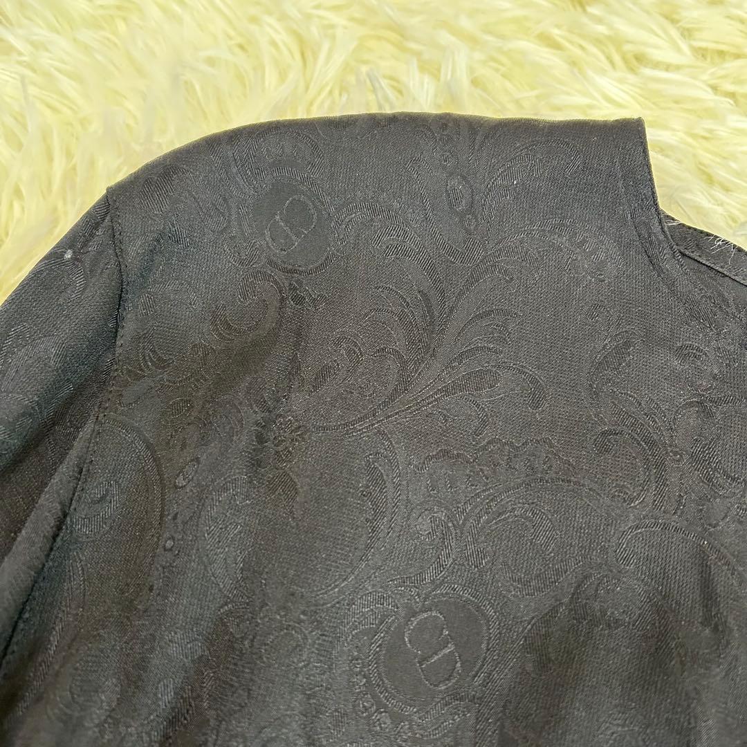 【Christian Dior】 CD シルク100% バックボタン ブラウス