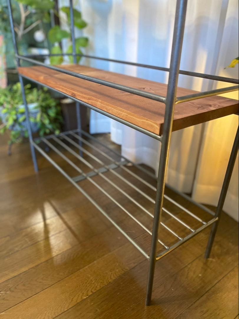 送料込）アイアン家具　アイアンシェルフ 男前　モダン　インダストリアル　無骨