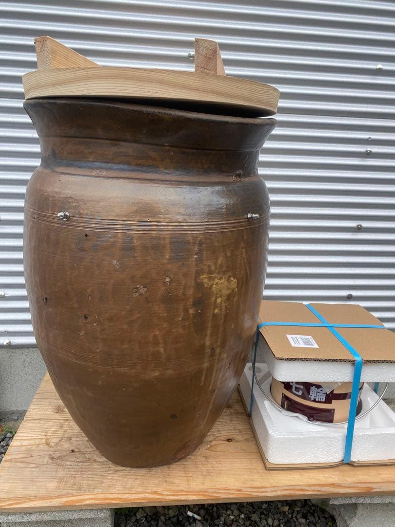 壺焼き芋の、壺　フルセット　カケあり