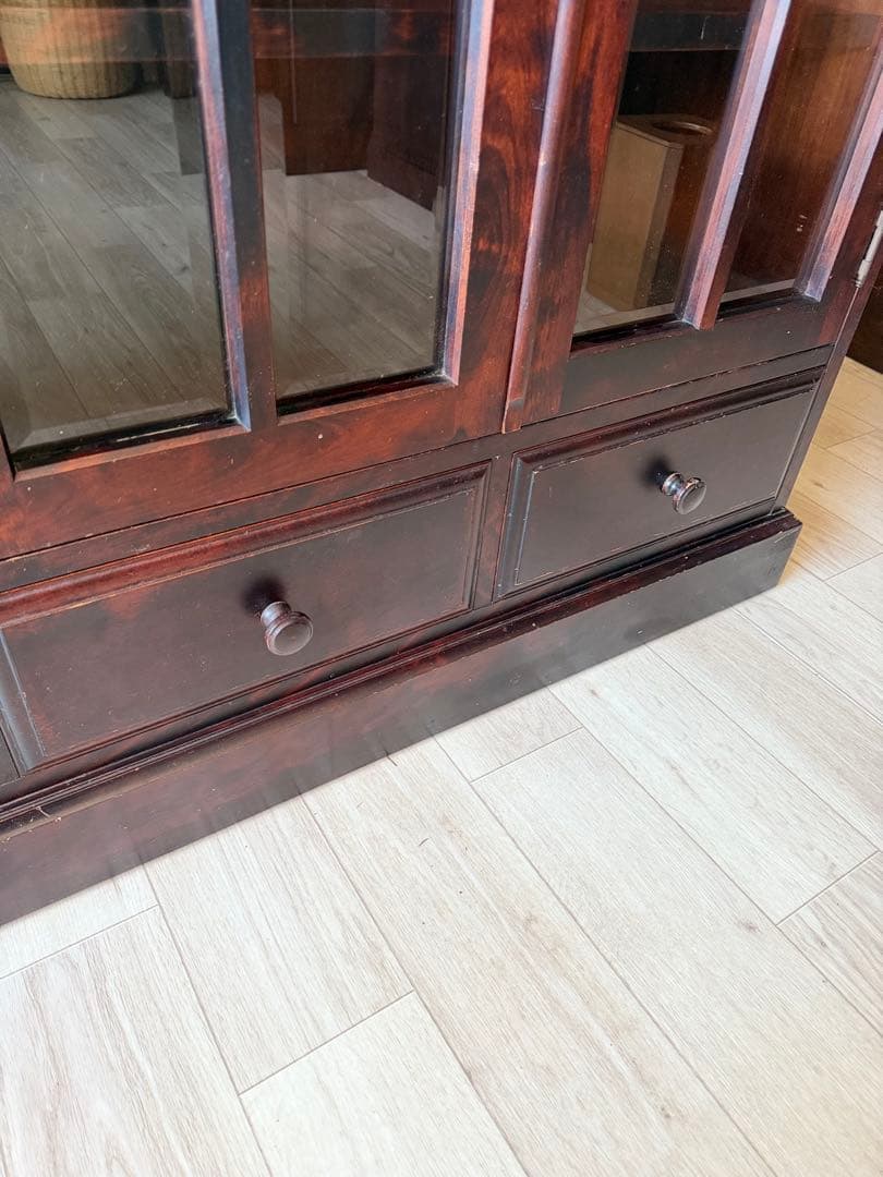 momo 北斗民芸家具 和光 飾棚１２０ 樺材 民芸家具 書棚 食器棚