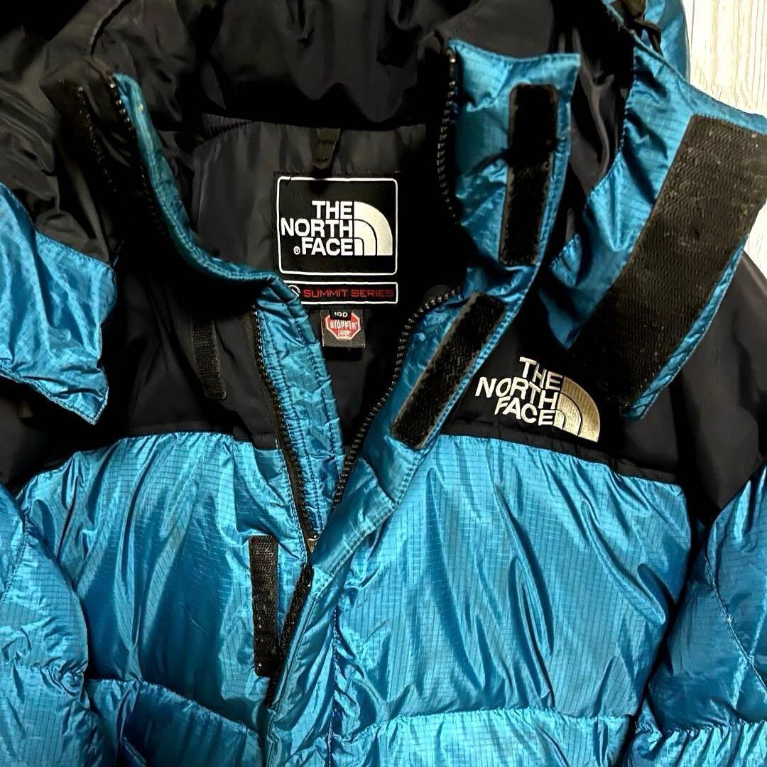 ノースフェイス ダウンジャケット　メンズL 韓国100　700フィル ブルー青