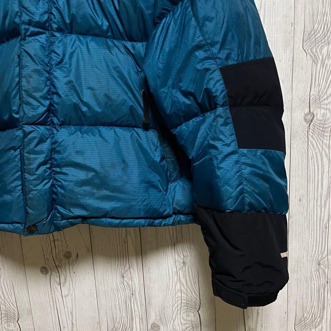 ノースフェイス ダウンジャケット　メンズL 韓国100　700フィル ブルー青