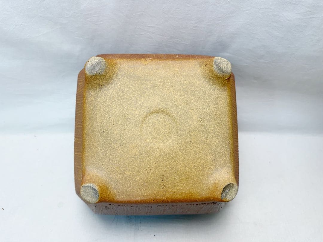 ほぼ未使用 茶道具 高橋乐斎作 四方風炉 信楽焼 タキイ電熱器 敷板 底瓦 共箱