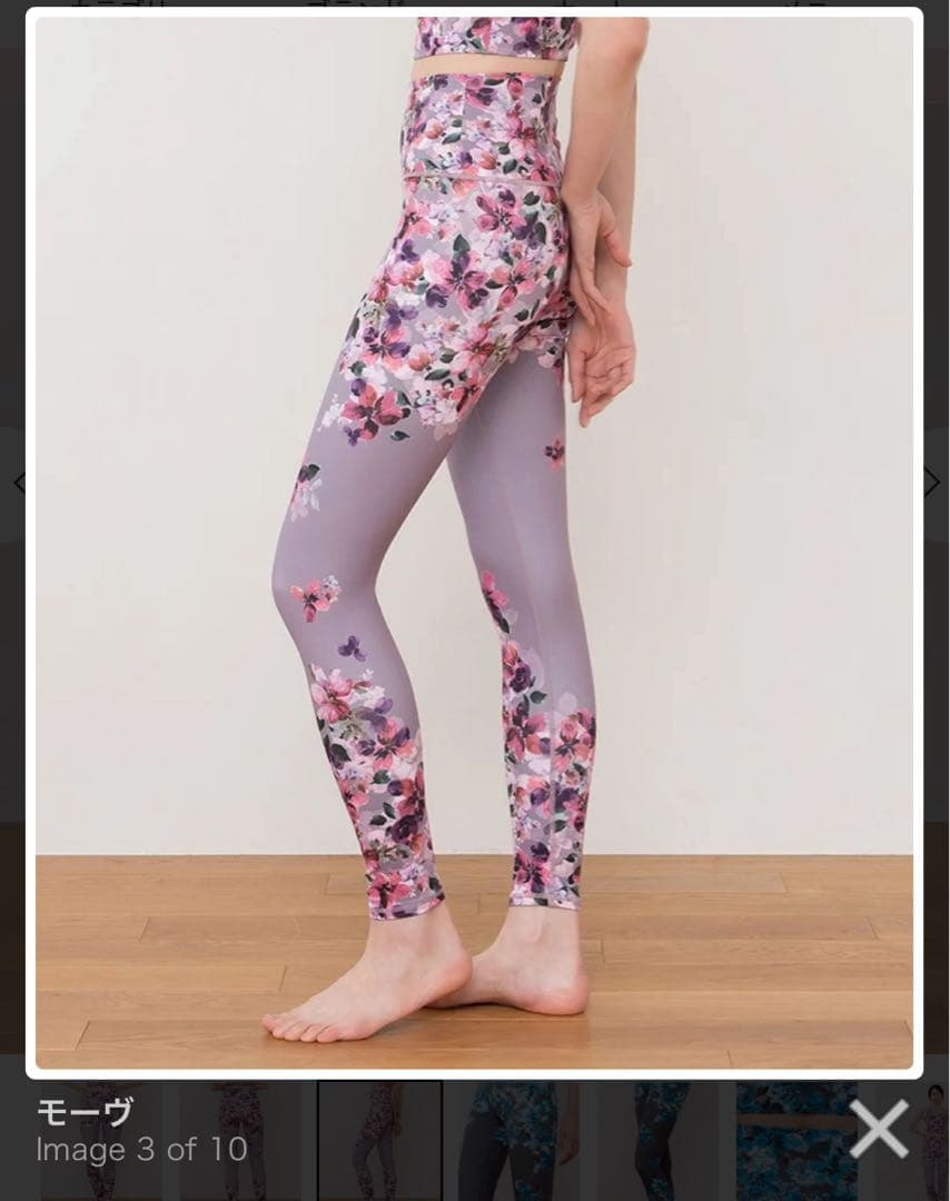 SUKALA フルオブフラワー パネルレギンス M モーヴ