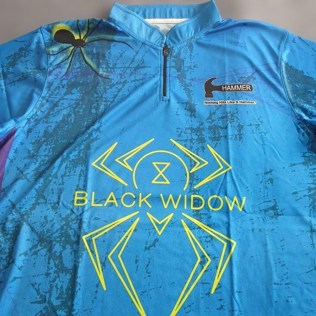 ✨新品✨ボウリングウェア　【XL】　ブラックウィドー　ハンマー　ブルー　大きめ