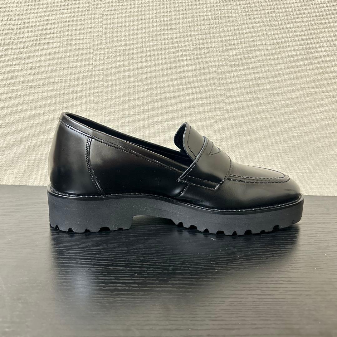 ADELO アデロ 6cm シークレットシューズ ローファー 黒 ブラック