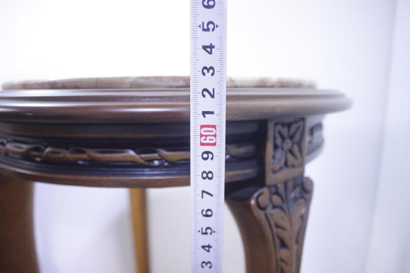 ◆イタリア製 輸入家具入荷　天板大理石　オーバル型(楕円形) サイドテーブル　③