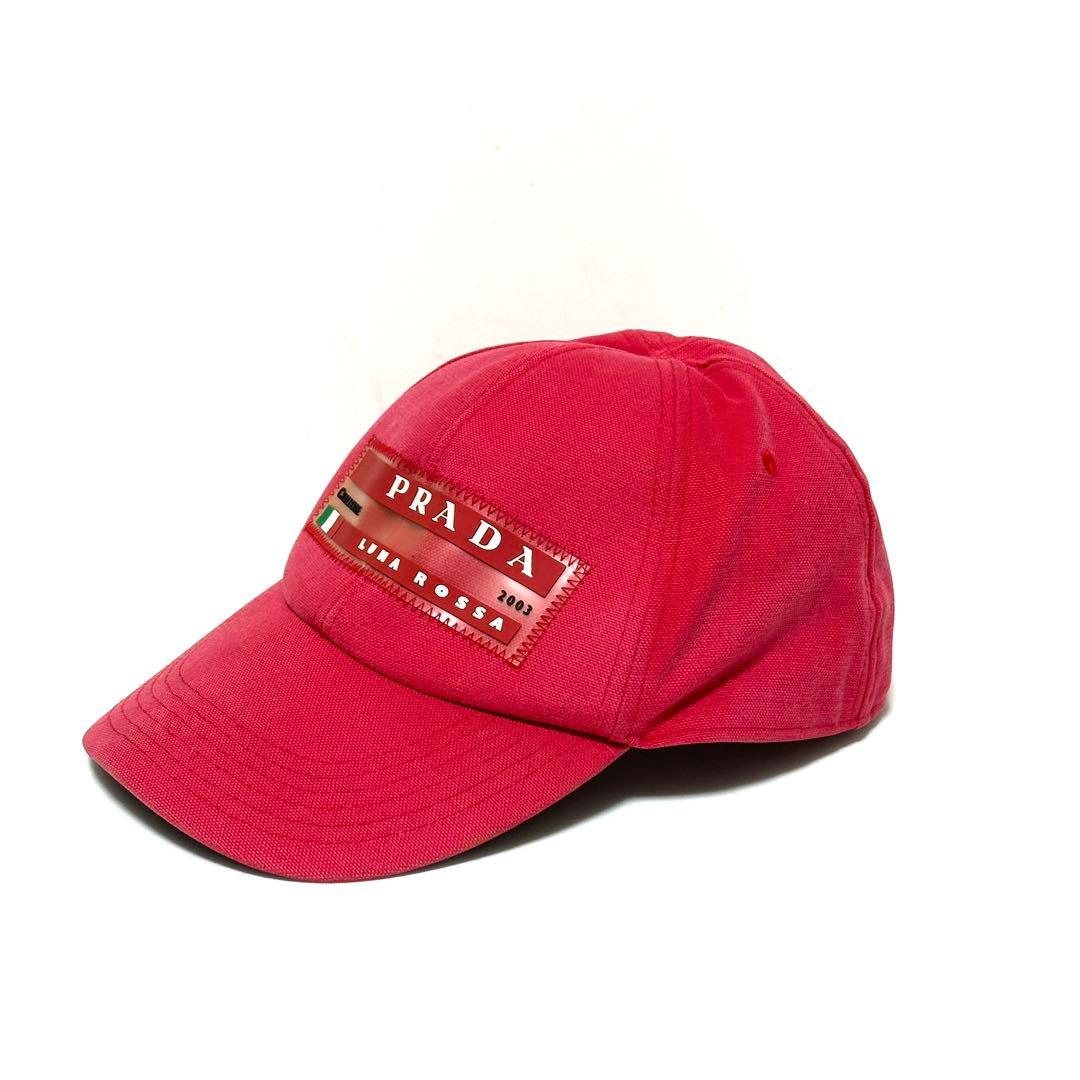 PRADA LUNA ROSSA 2003 キャップ チャレンジ ロゴ レッド