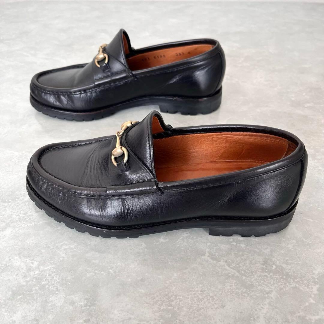 美品✨GUCCI グッチ ラグソール ホースビット ローファー 黒　22.5㎝
