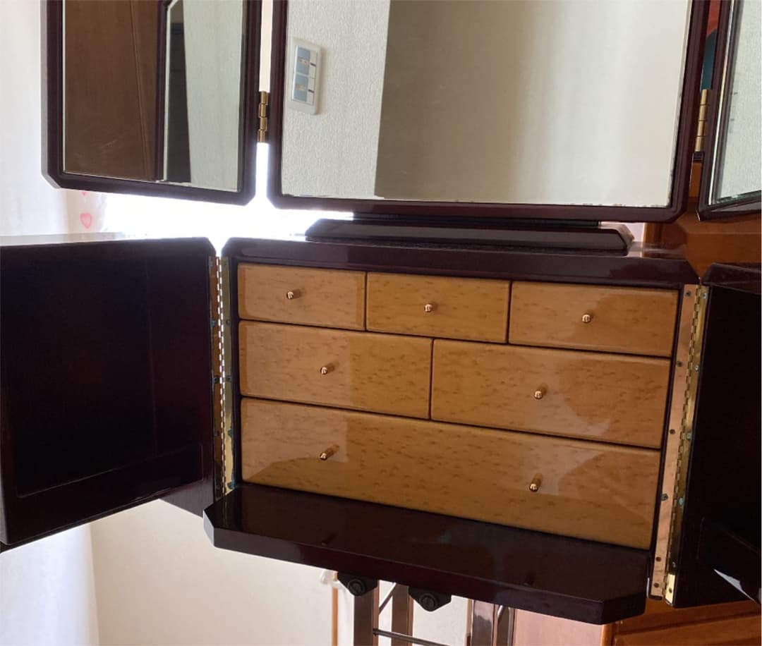 着払い❗️超特価❗️☆半三面ドレッサー☆  キャスター付き　レア　メープル