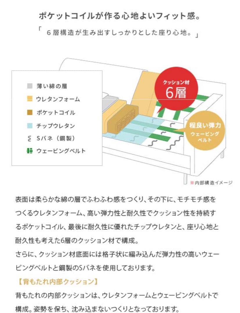 ソファ　2.5人掛け　ブラウン
