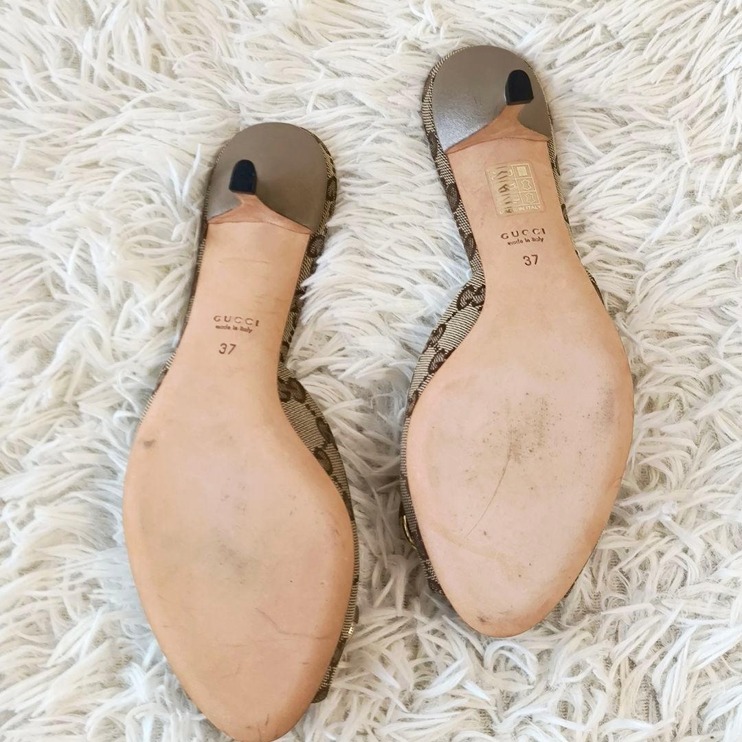 【美品】GUCCI グッチ GG キャンバス ホースビット ミュール サンダル