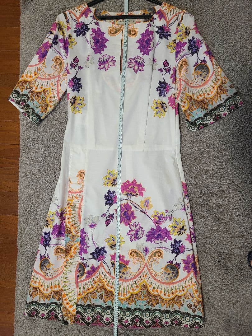 ETRO エトロ 未使用品 花柄 半袖 ひざ丈ワンピース サイズ40 M