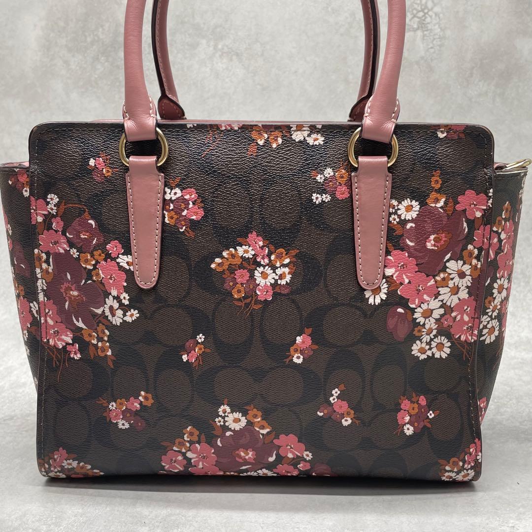 専用✨コーチ 2way ハンド ショルダーバッグ PVC×レザー 花柄 肩掛け