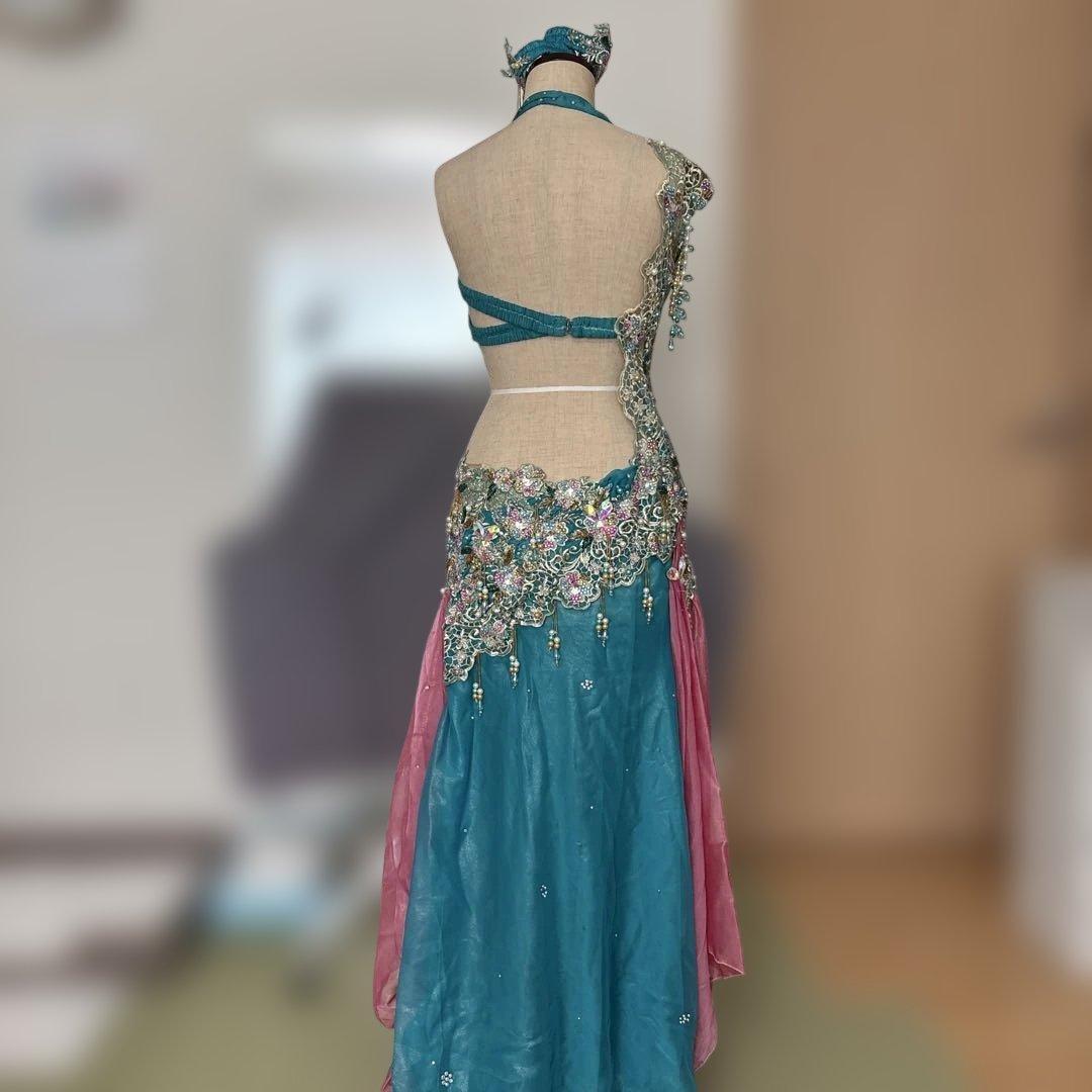 ベリーダンス セットアップ 青とピンク