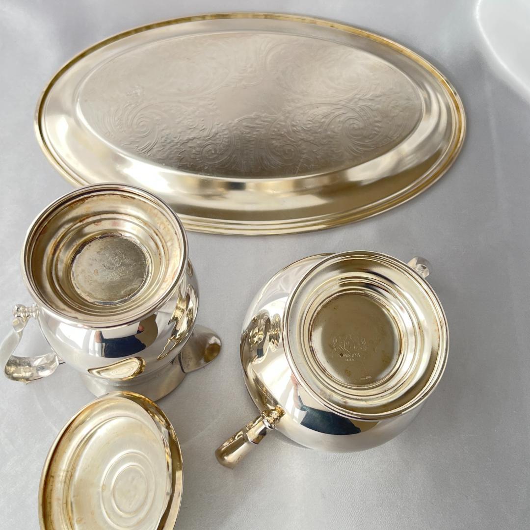 【ONEIDA】ミルクジャグ / シュガーボウル / トレー【シルバープレート】