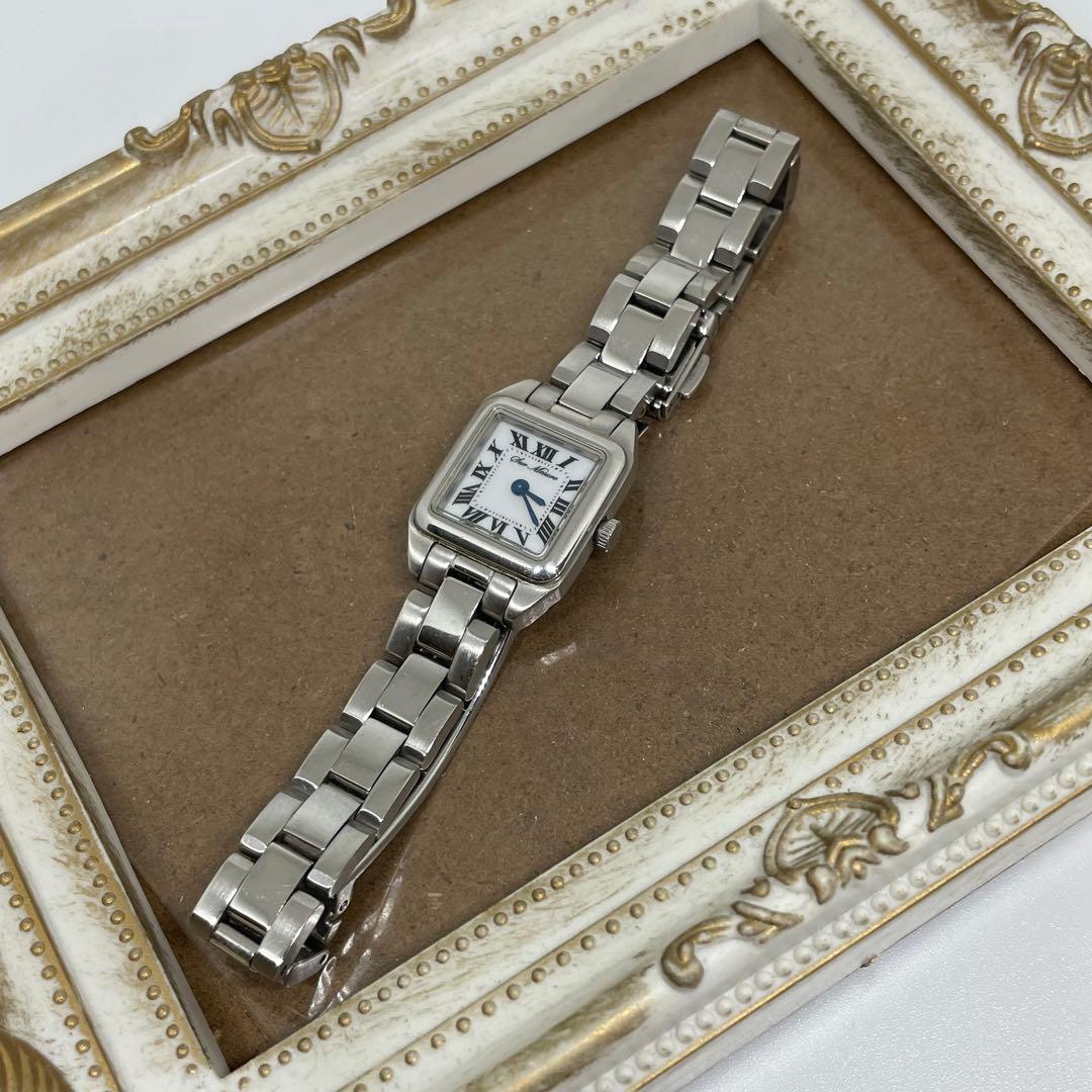 HIROB ソーラー腕時計 スクエア ローマ数字 箱付　コマ付き