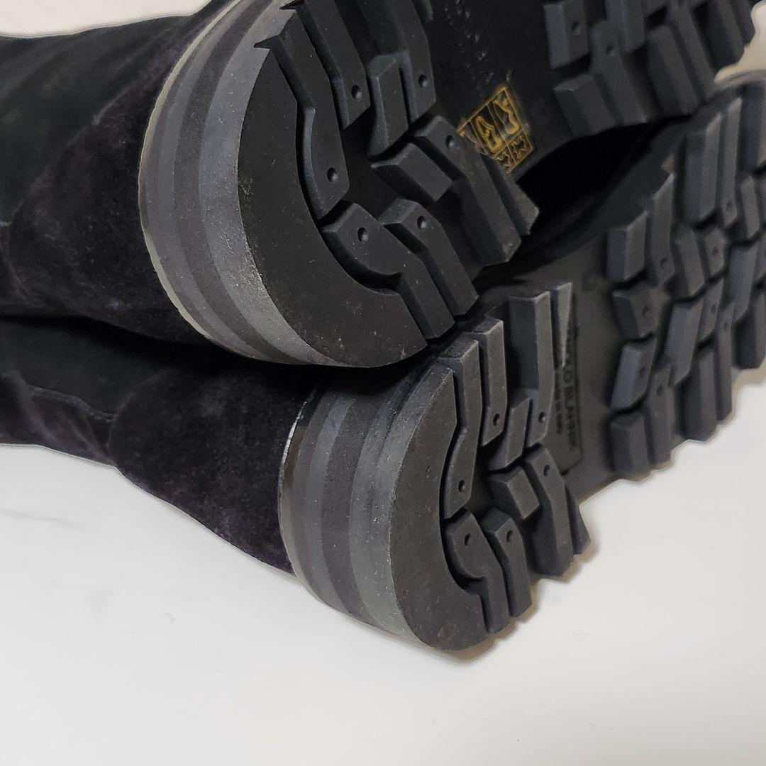 ほぼ新品 マノロブラニク ムートンショートブーツ 36 ブラック TOMOSA