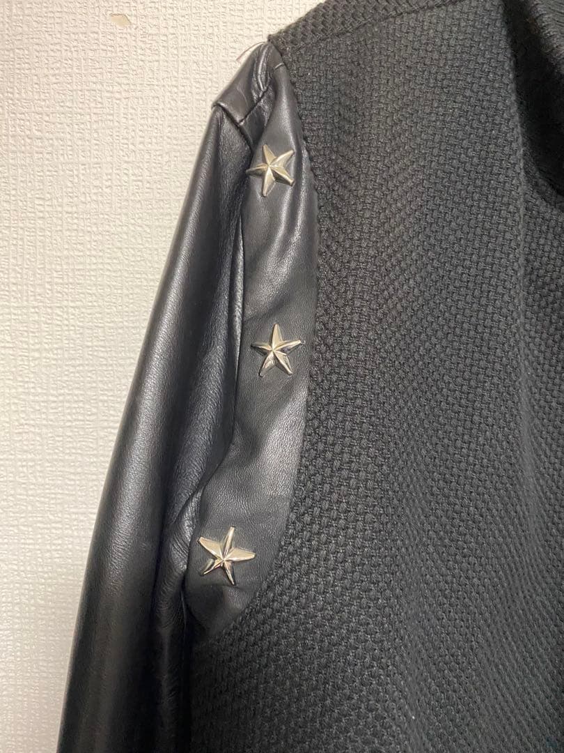 crimie ブラック スタジャン レザー メッシュ