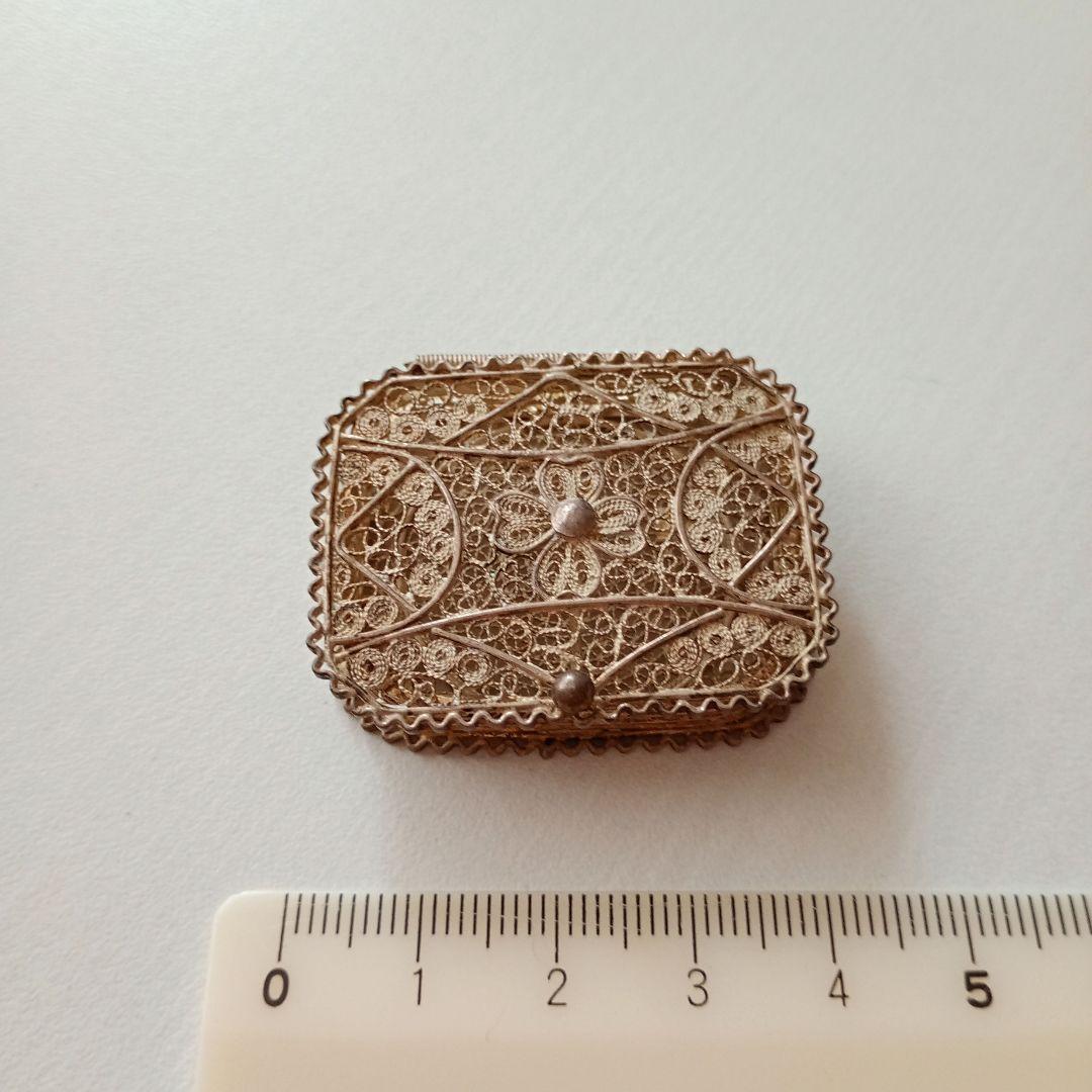 イタリア製・手作り伝統工芸品　銀製レース模様の小物入れ 925　アンティーク小物