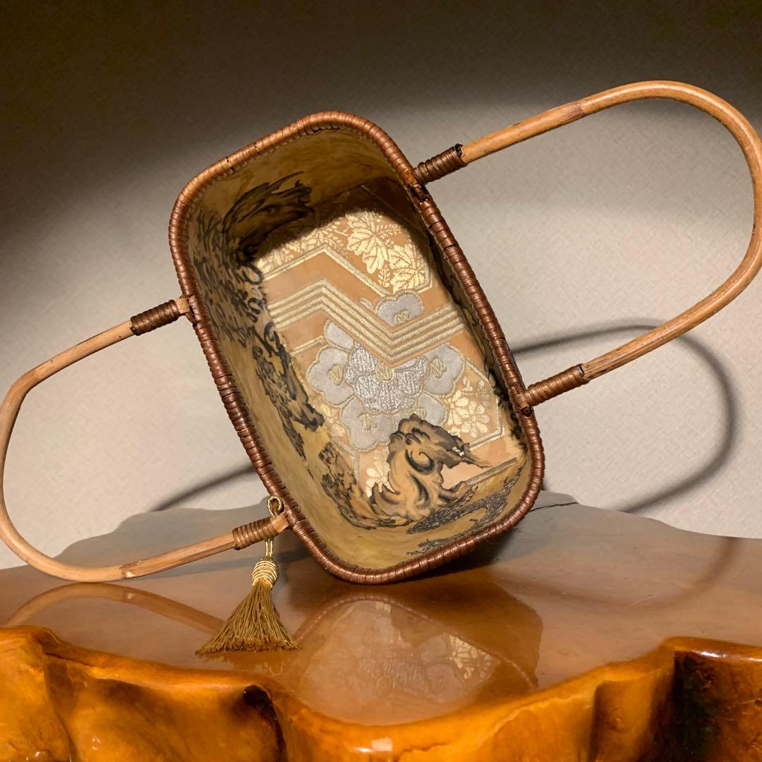 た*ん様 ＊一閑張りバッグ（龍神）柿渋染