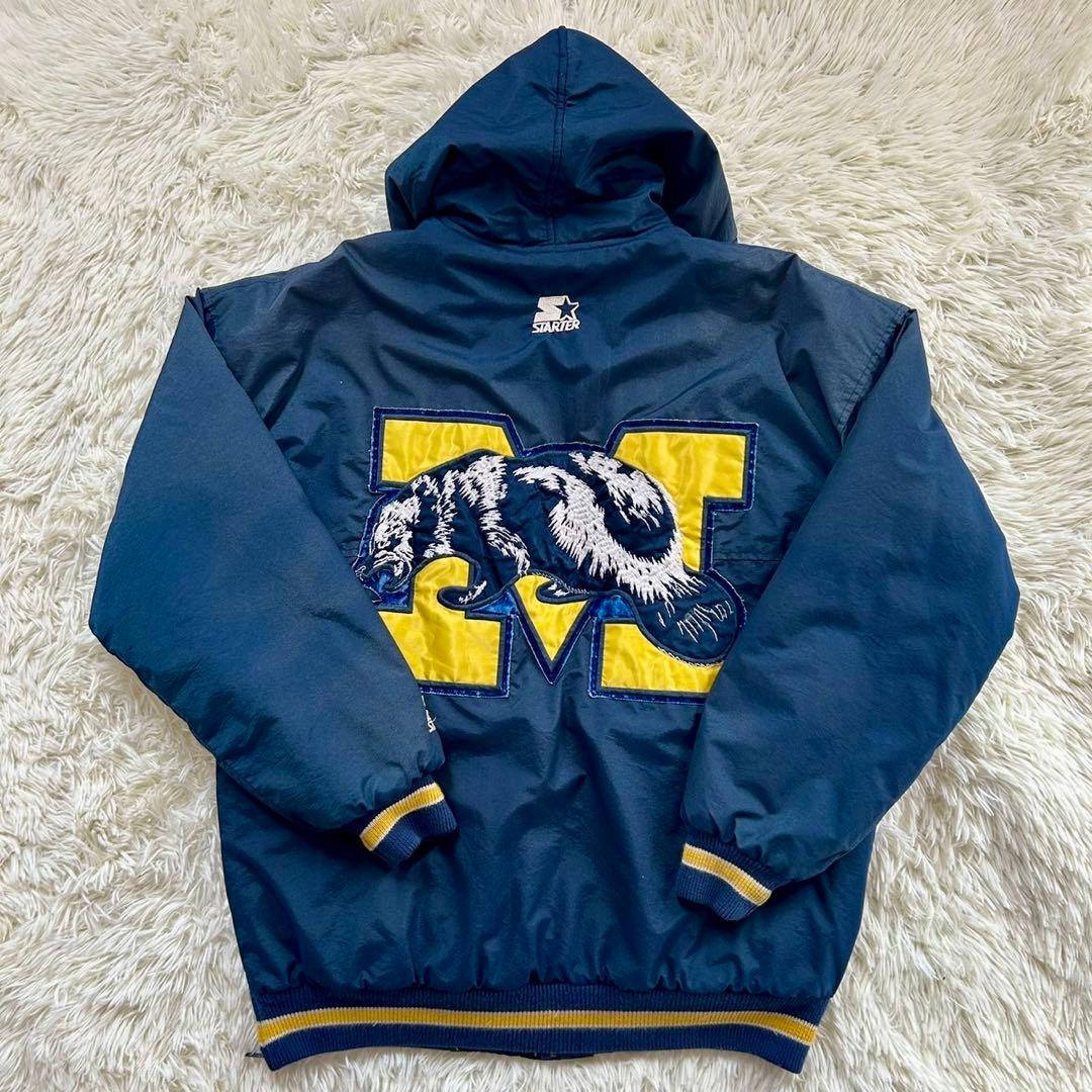 STARTER　フーディージャケット　ミシガン・ウルヴァリンズ　紺/黄　M