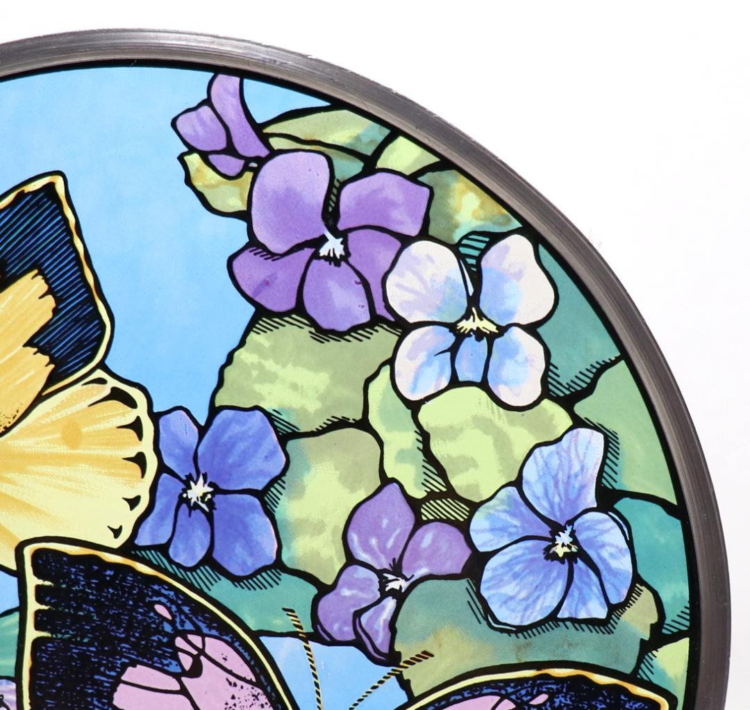二匹の蝶々 丸型ヴィンテージ ステンドグラス グラスマスターズ バタフライ